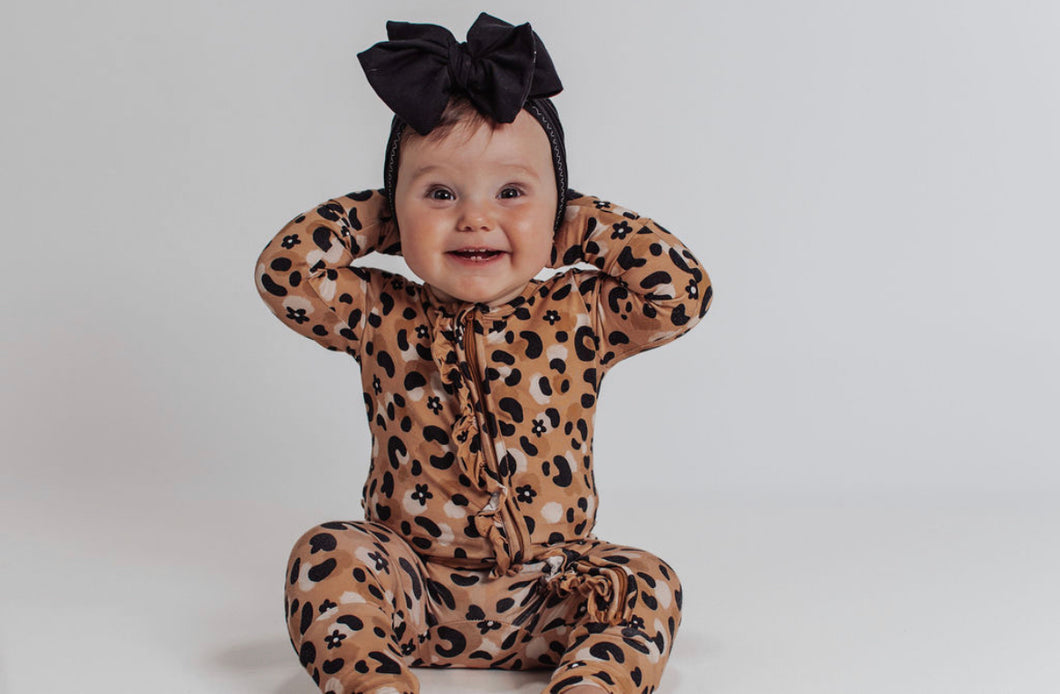 Cheetah Zippered Rompers