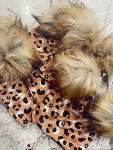 Cheetah Peach Pom