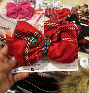 Plaid 2.0 Peach Tree Bow