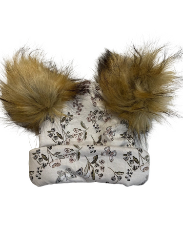 Frosted Floral Peach Pom