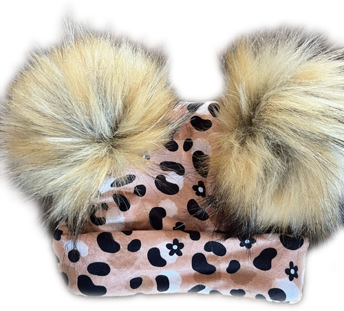 Cheetah Peach Pom