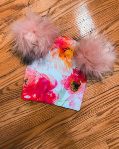 Floral Art Peach Pom