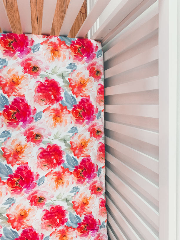 Floral art Fitted Crib Sheet