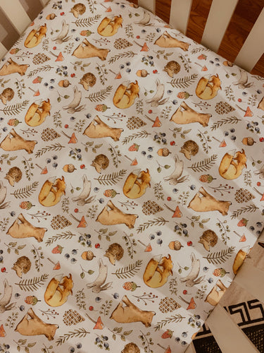 Woodland Friends Fitted Crib Sheet